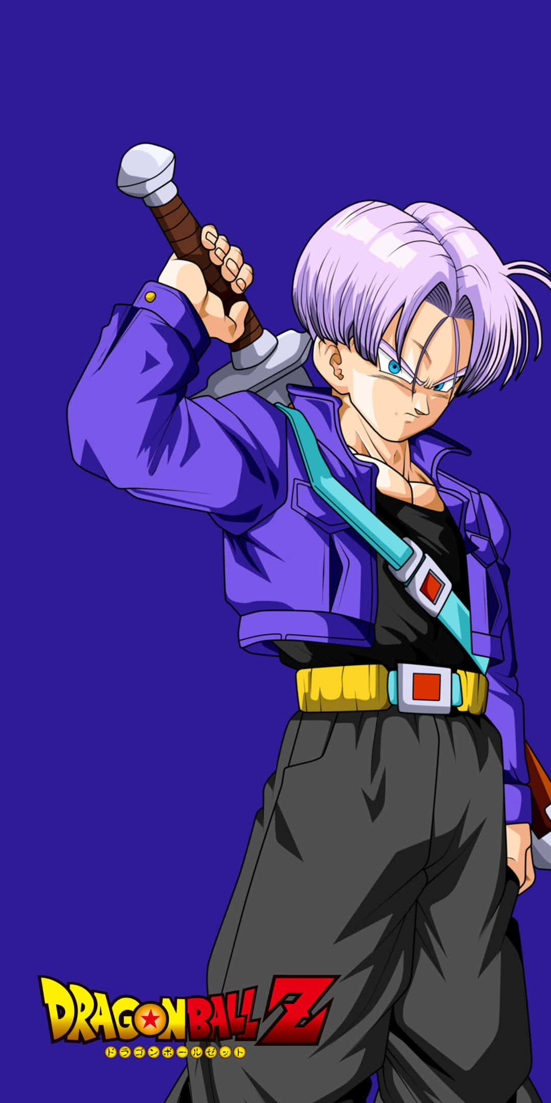 Trunks, purple hair, sword, Full HD Phone Wallpaper
