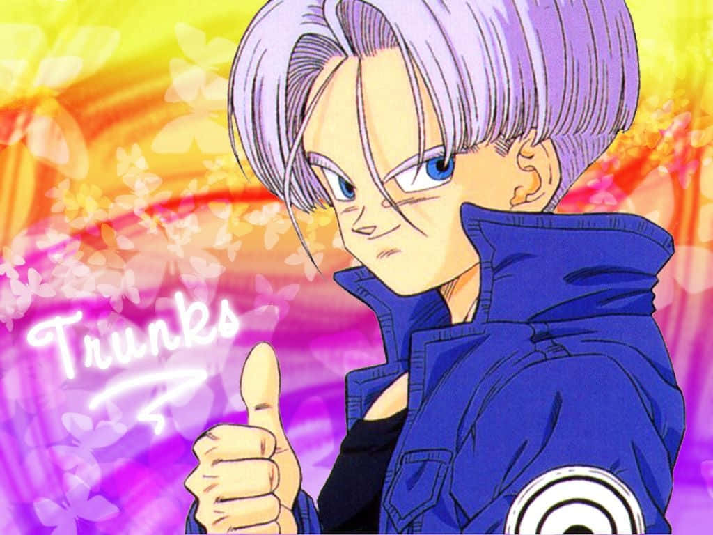 Trunks, anime character, vibrant gradient background, SD Desktop Wallpaper