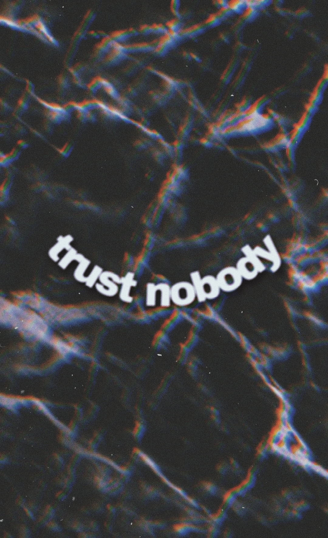 trust nobody, textured dark abstract background, glitchy neon light effects, HD Phone Wallpaper