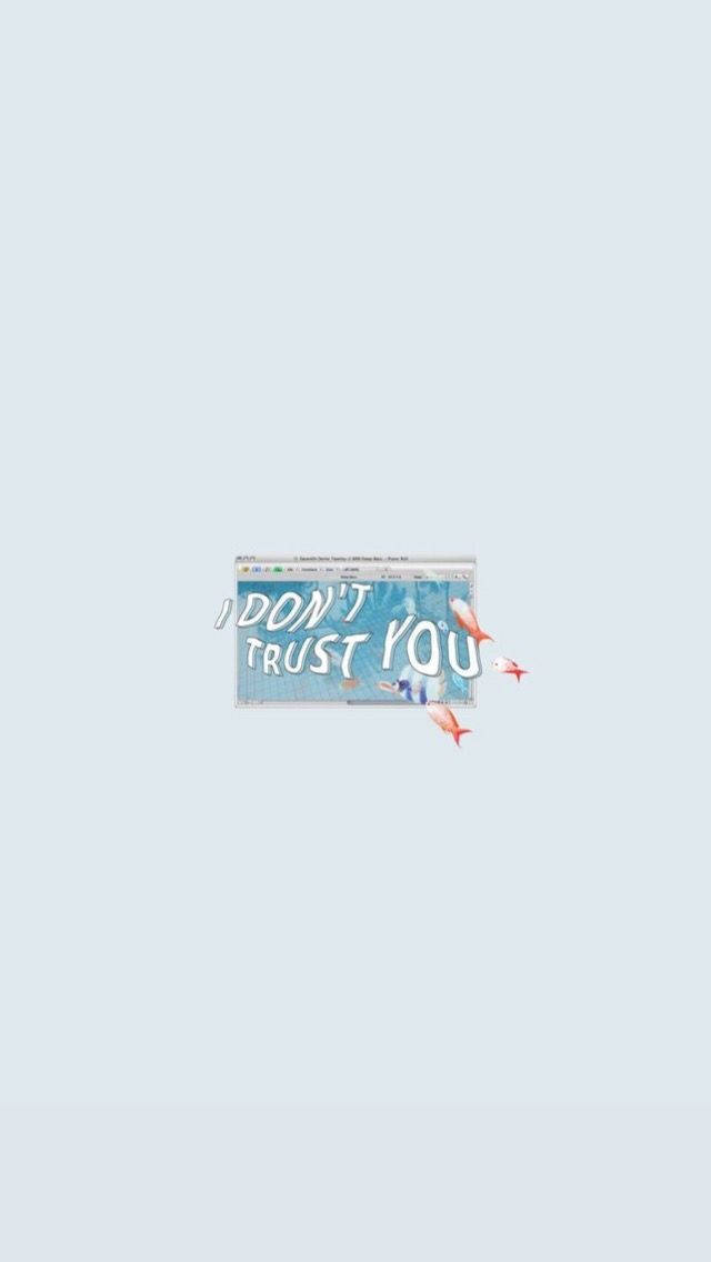 I DON'T TRUST YOU, white text, blue window, SD Phone Wallpaper