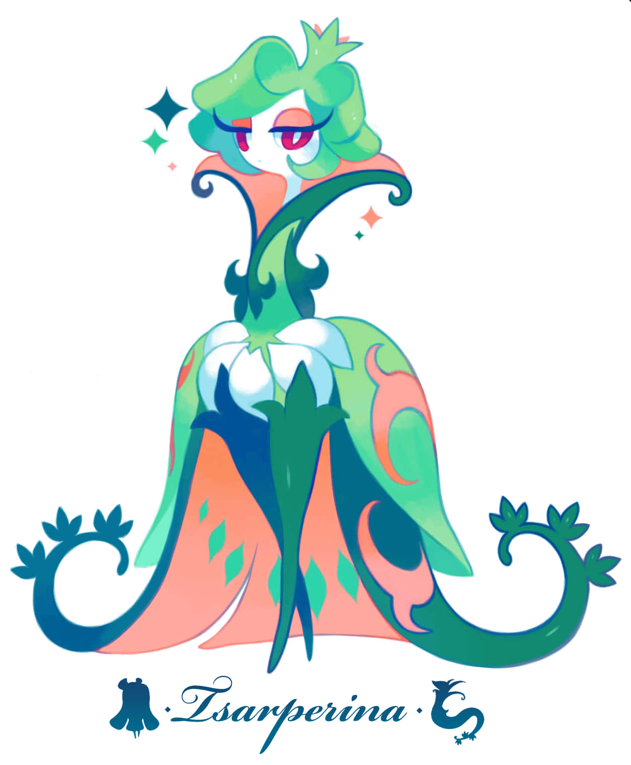Tsareena, green, pink, HD Phone Wallpaper