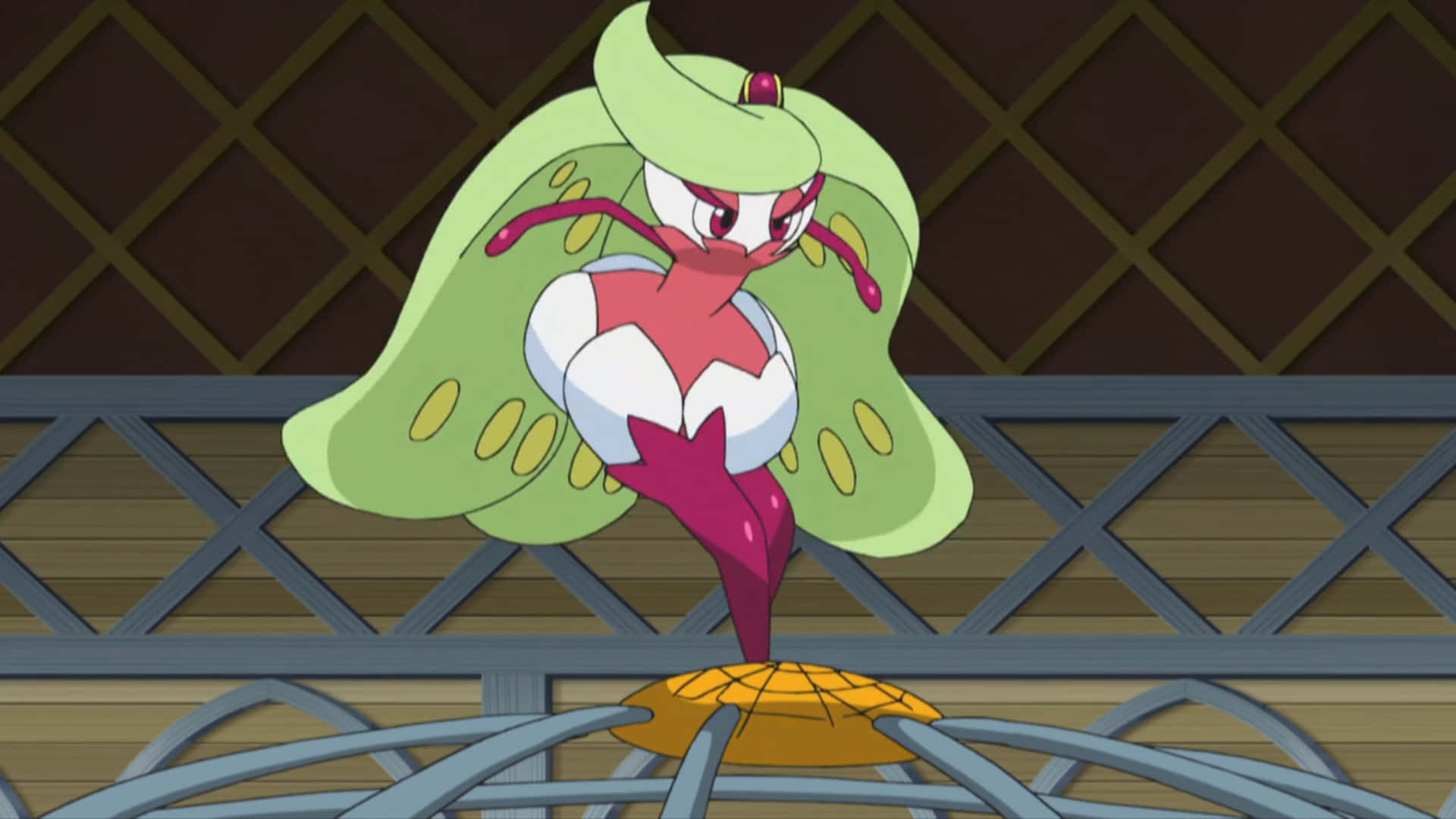 Tsareena, anime bug pokemon, green wings, Full HD Desktop Wallpaper