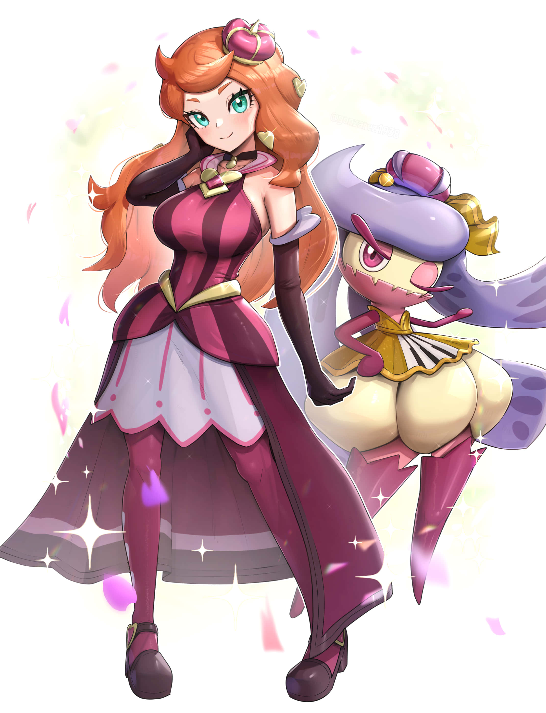 Tsareena, Trainer, orange hair, 2K Phone Wallpaper
