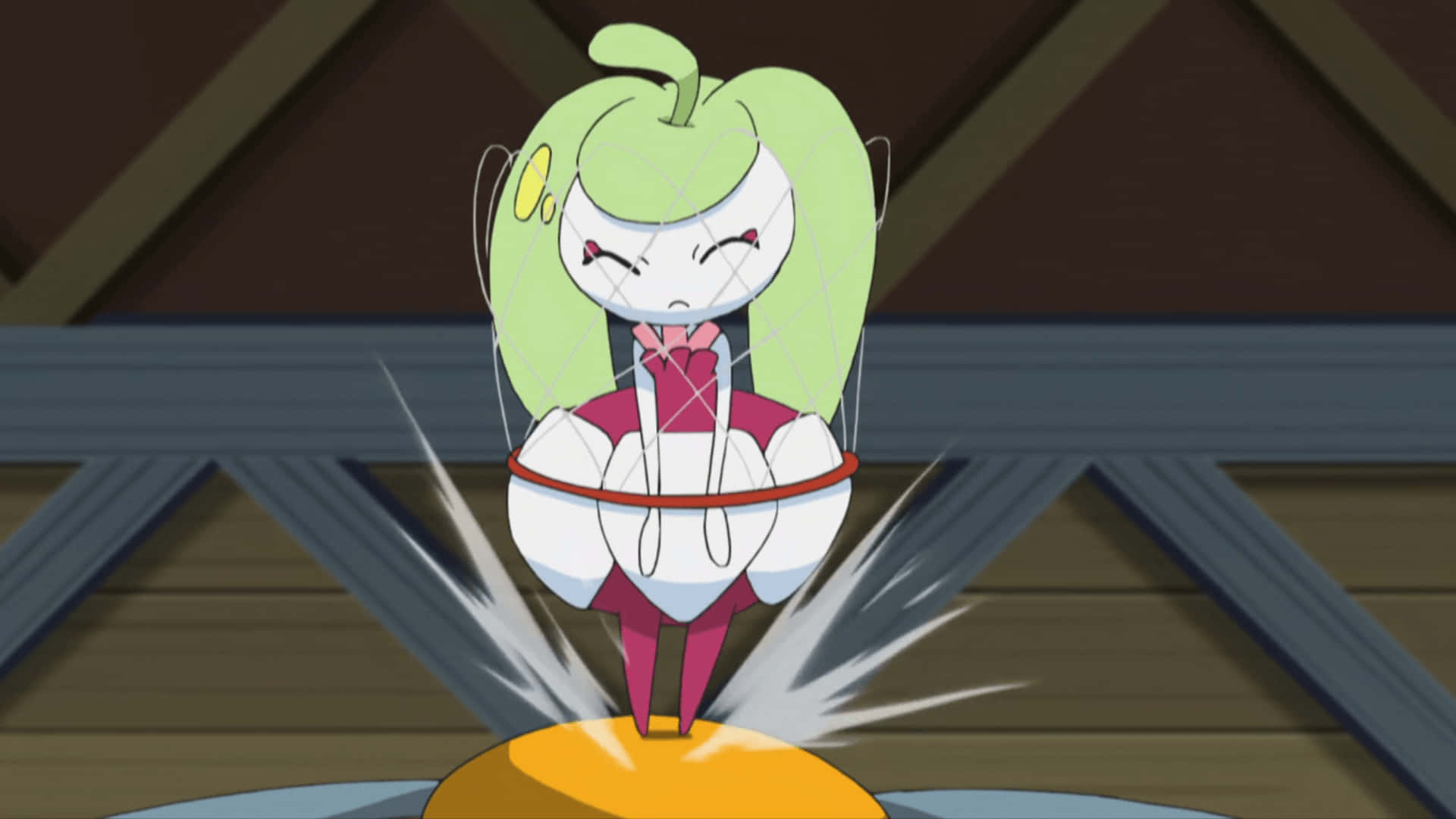 Tsareena, anime appearance, green apple-headed, Full HD Desktop Wallpaper