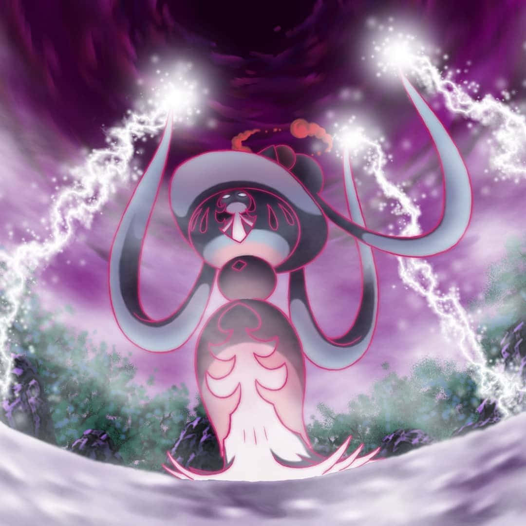 Tsareena, anime creature, glowing horns, SD Desktop Wallpaper