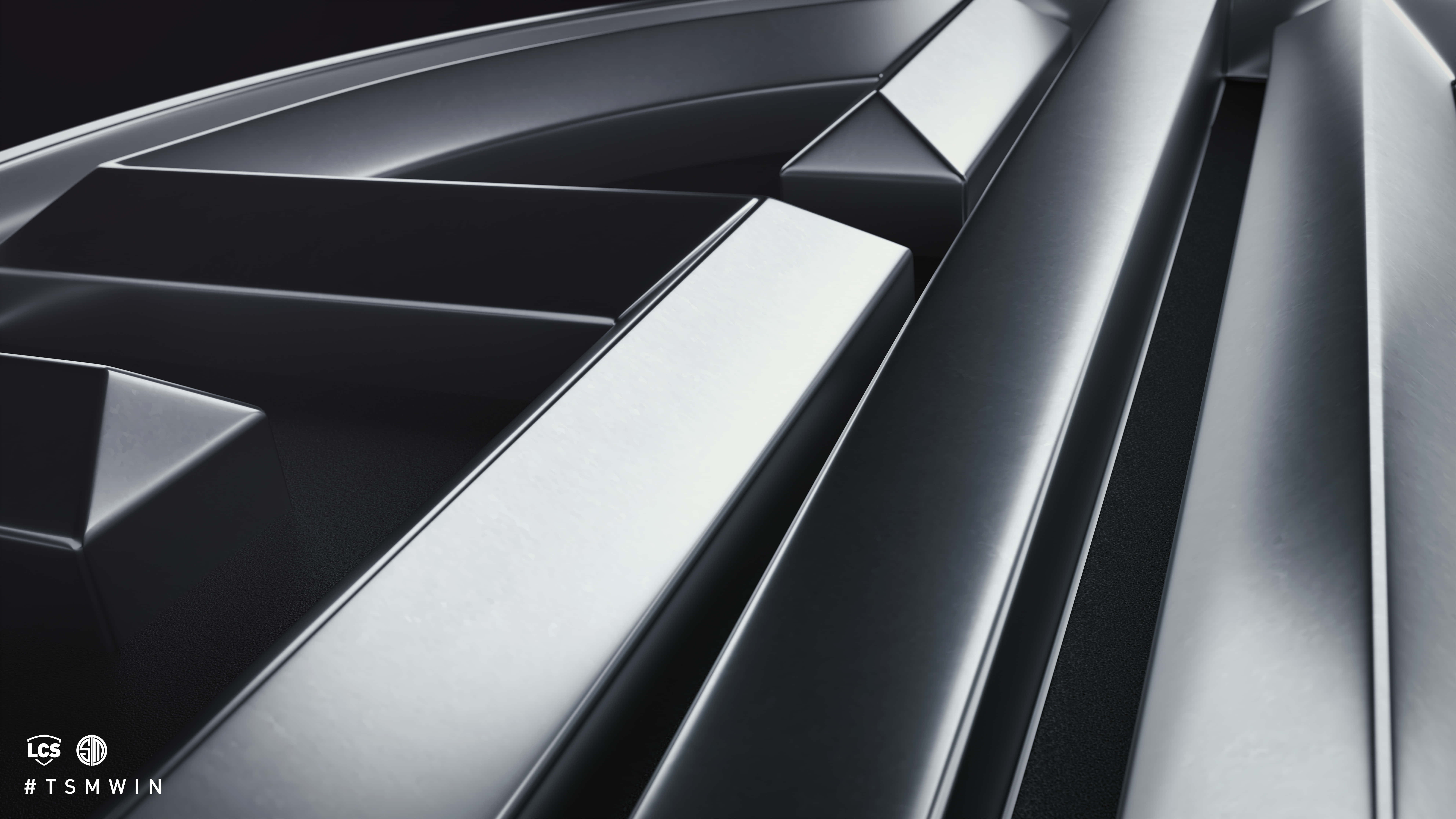 TSM, silver, 3D logo, 8K Desktop Wallpaper