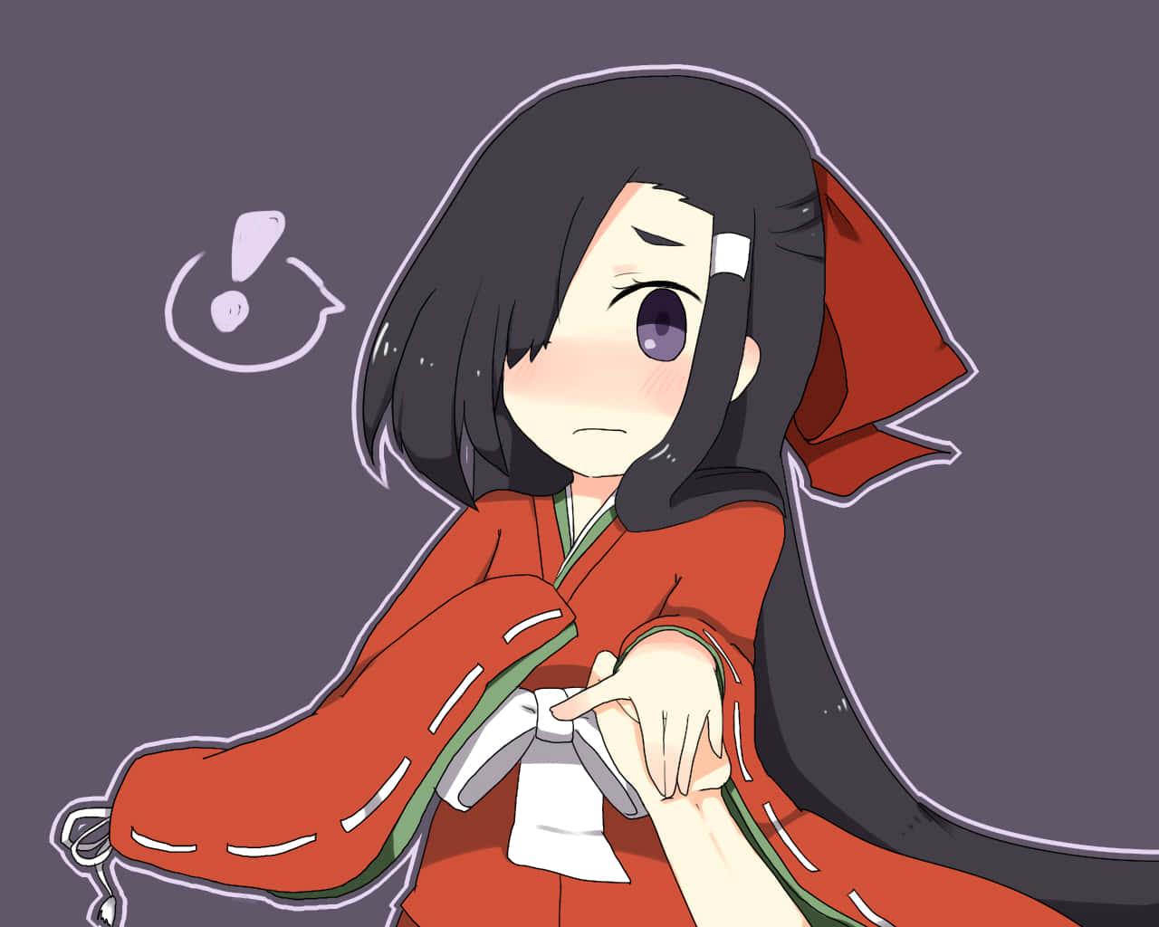 Tsubaki Kasugano, red kimono, surprised expression, HD Desktop Wallpaper