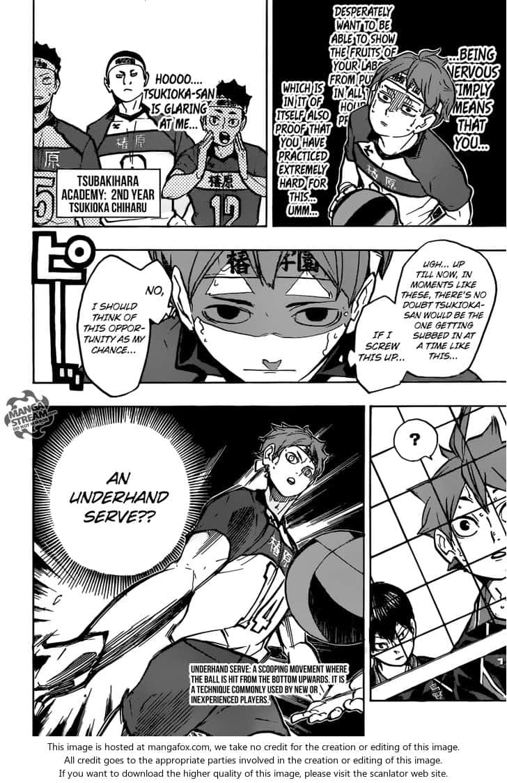Tsubakihara, black and white manga panel, tense volleyball match, SD Phone Wallpaper