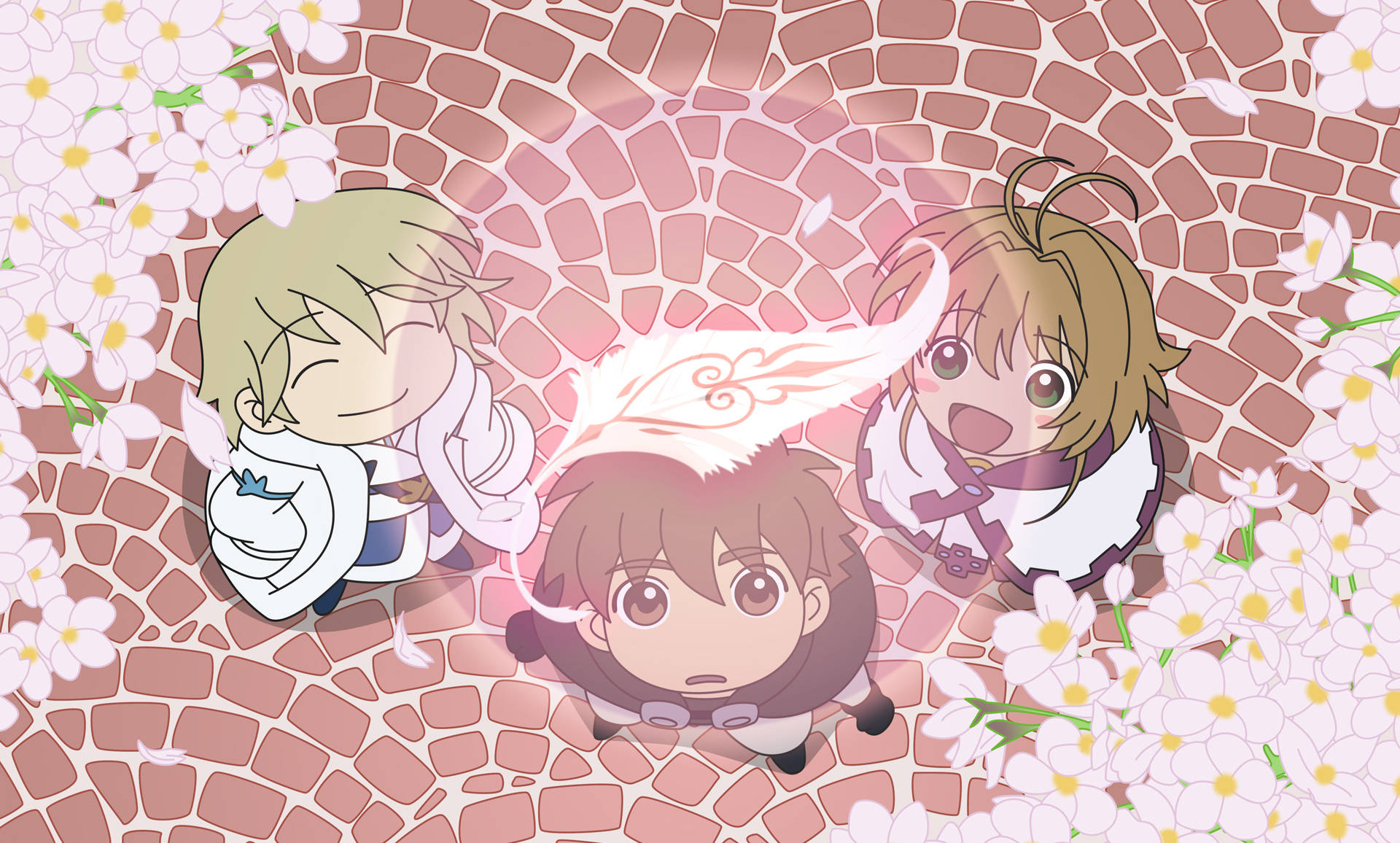 Tsubasa Reservoir Chronicle, chibi, wings, Full HD Desktop Wallpaper