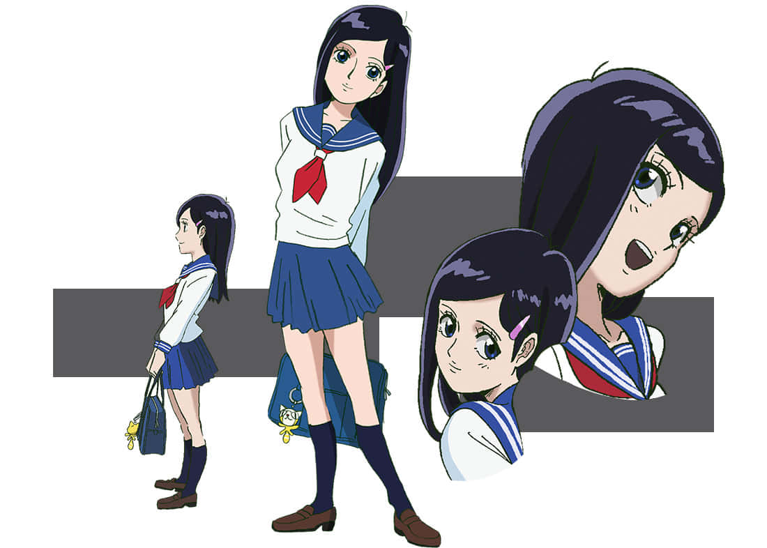 Tsubomi Takane, sailor uniform, full body side profile, SD Desktop Wallpaper