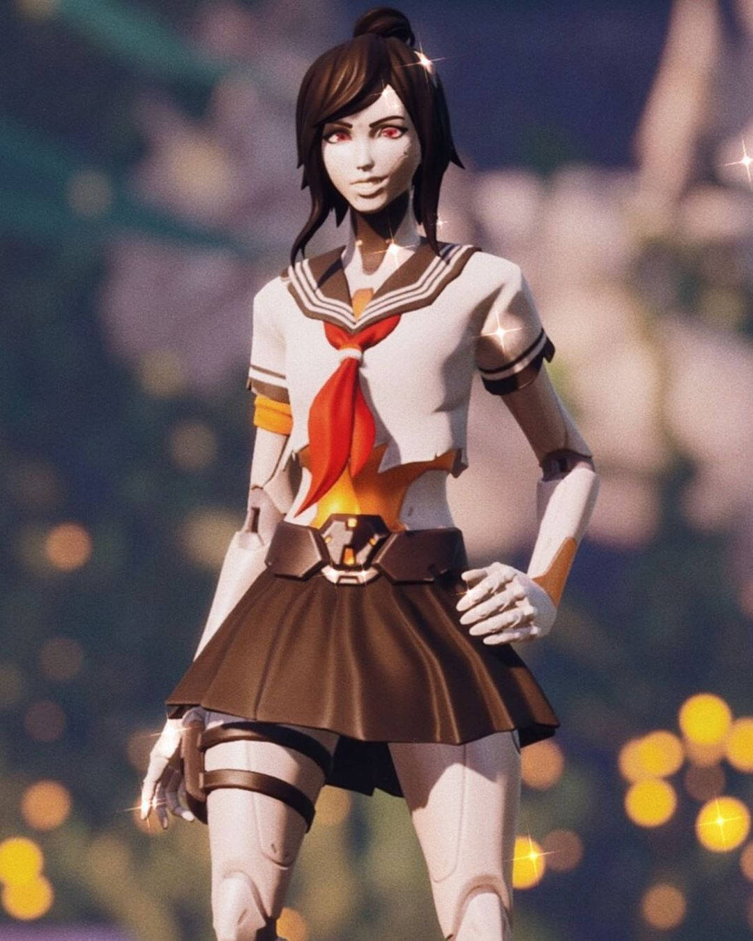 Tsuki fortnite, anime girl, white sailor uniform, HD Phone Wallpaper