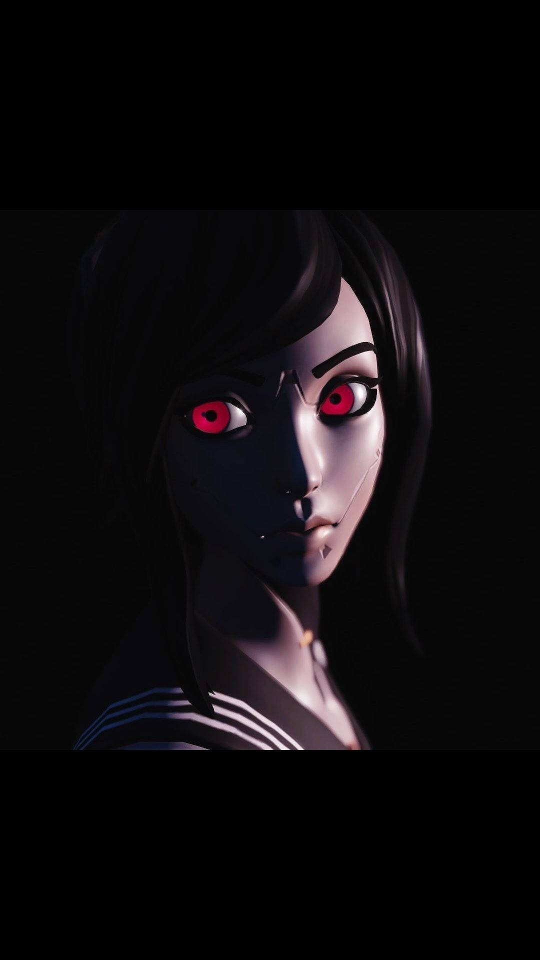 Tsuki fortnite, sharp eyes, glowing red eyes, Full HD Phone Wallpaper