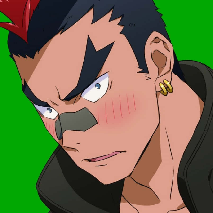 Tsumugu Kinagase, spiky black and red hair, nose patch, SD Desktop Wallpaper