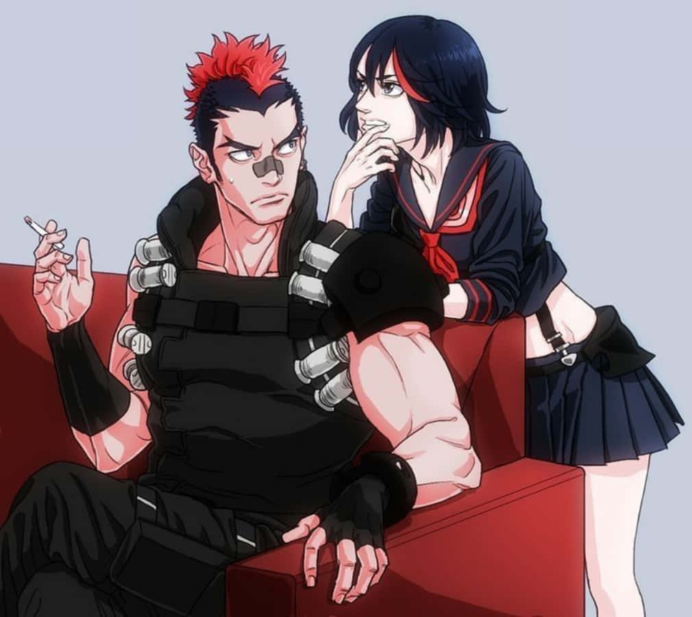 Tsumugu Kinagase, red-haired anime man, tactical gear, SD Desktop Wallpaper