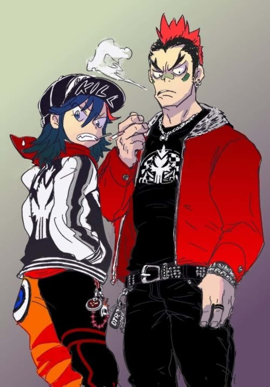 Tsumugu Kinagase, punk attire, smokes, HD Phone Wallpaper