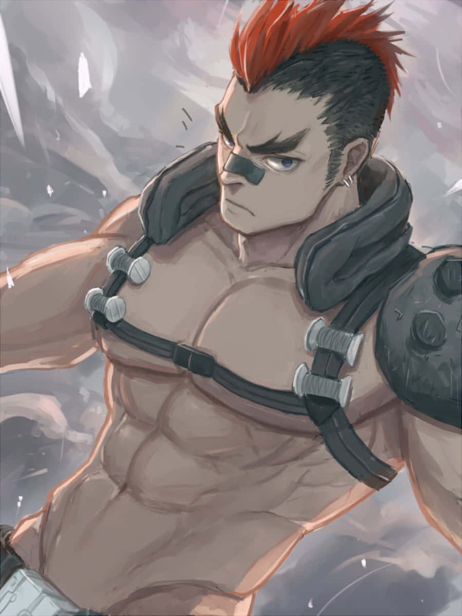 Tsumugu Kinagase, red mohawk, eye patch, SD Phone Wallpaper
