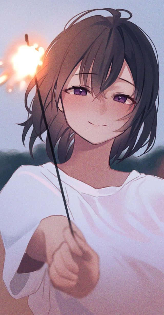 Tsuruya, sunny day, anime girl, SD Phone Wallpaper