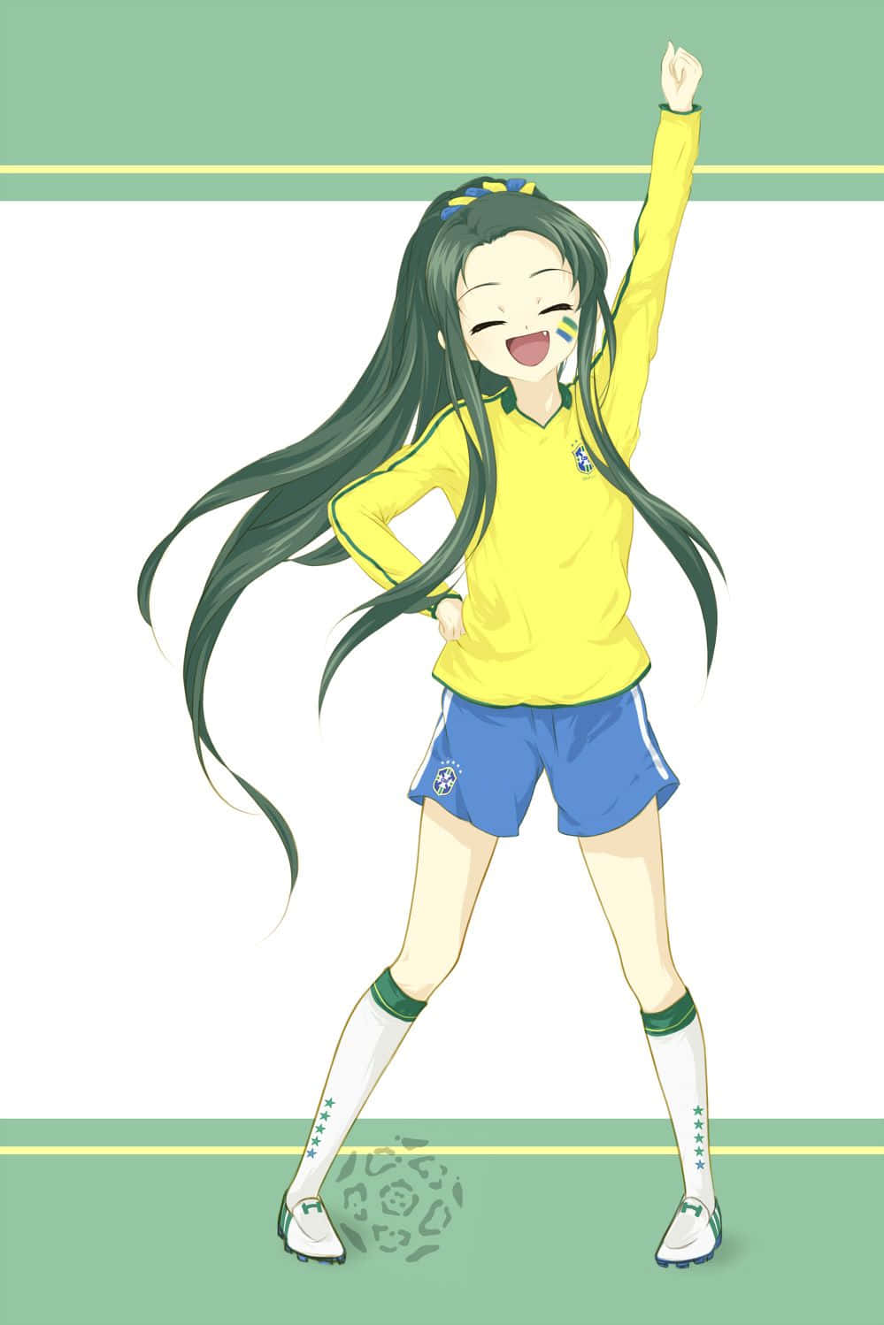 Tsuruya, yellow Brazil soccer jersey, green field, HD Phone Wallpaper