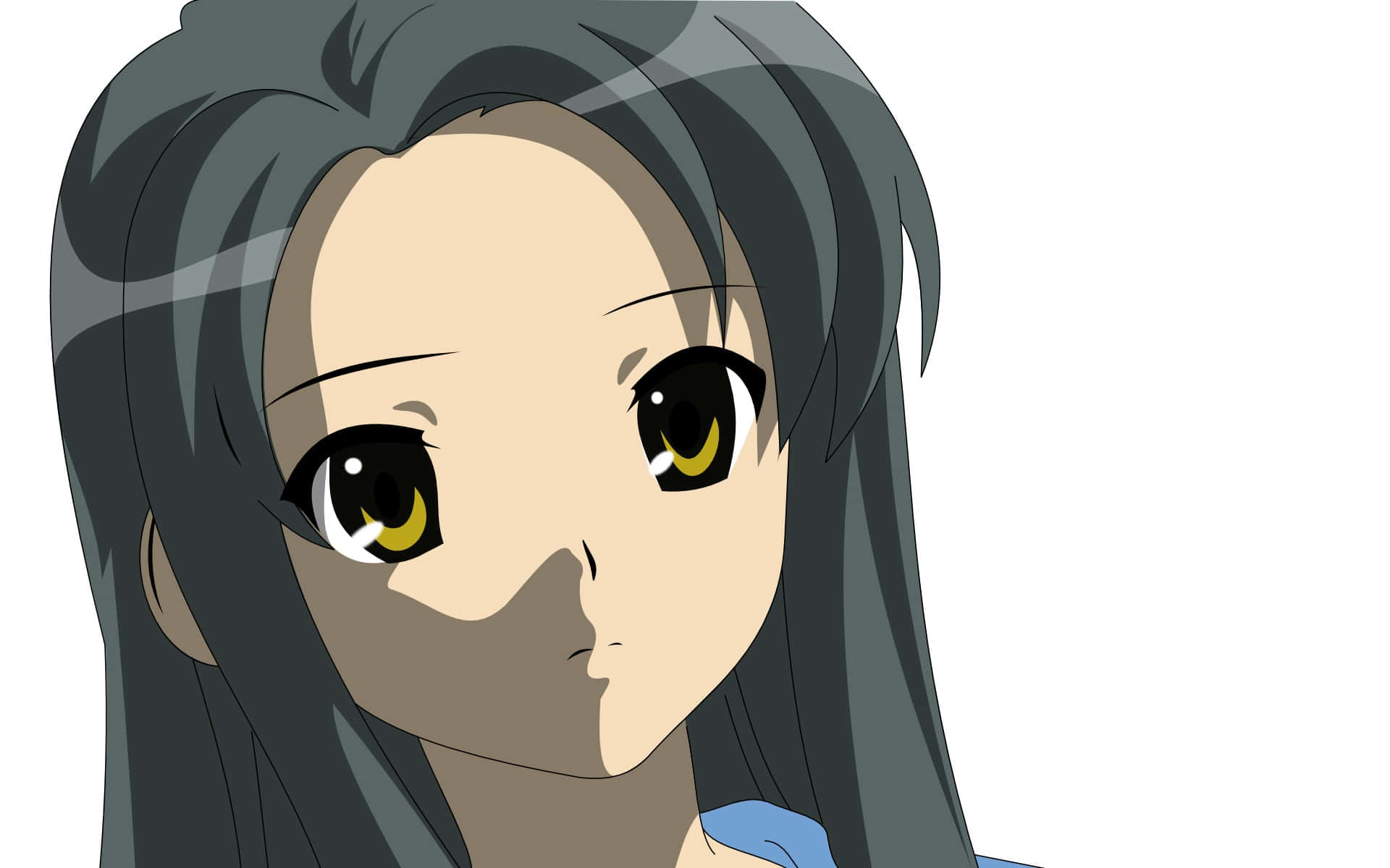 Tsuruya, animated character, long dark hair, Full HD Desktop Wallpaper