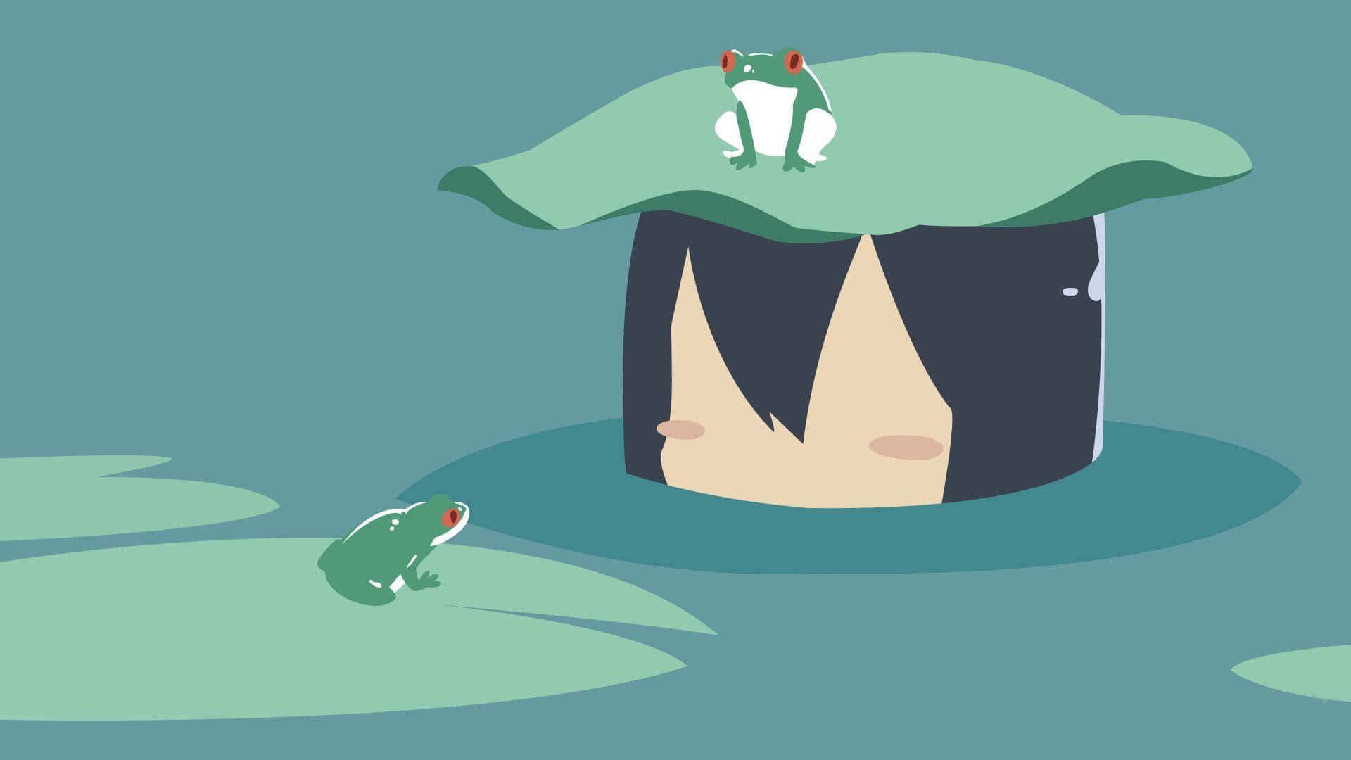 Tsuyu Asui, frog outfit, lily pad, Full HD Desktop Wallpaper