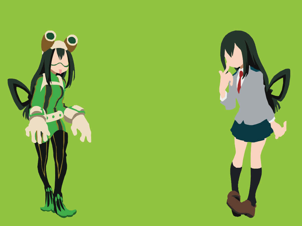 Tsuyu Asui, green suit, school uniform, SD Desktop Wallpaper