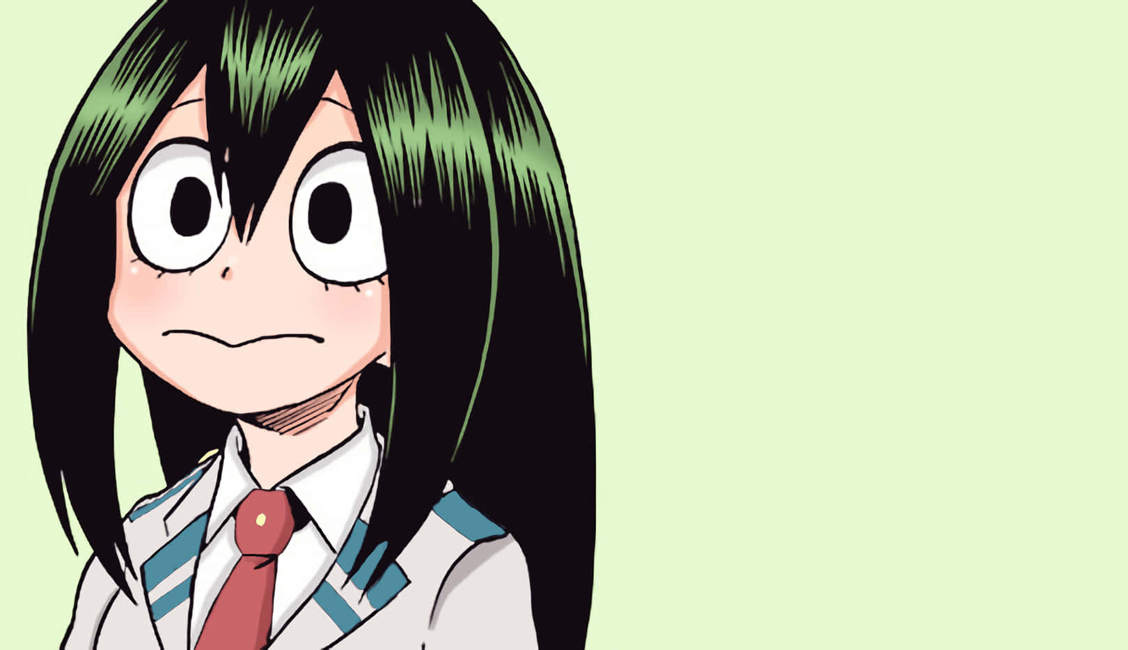 Tsuyu Asui, black hair, green highlights, HD Desktop Wallpaper