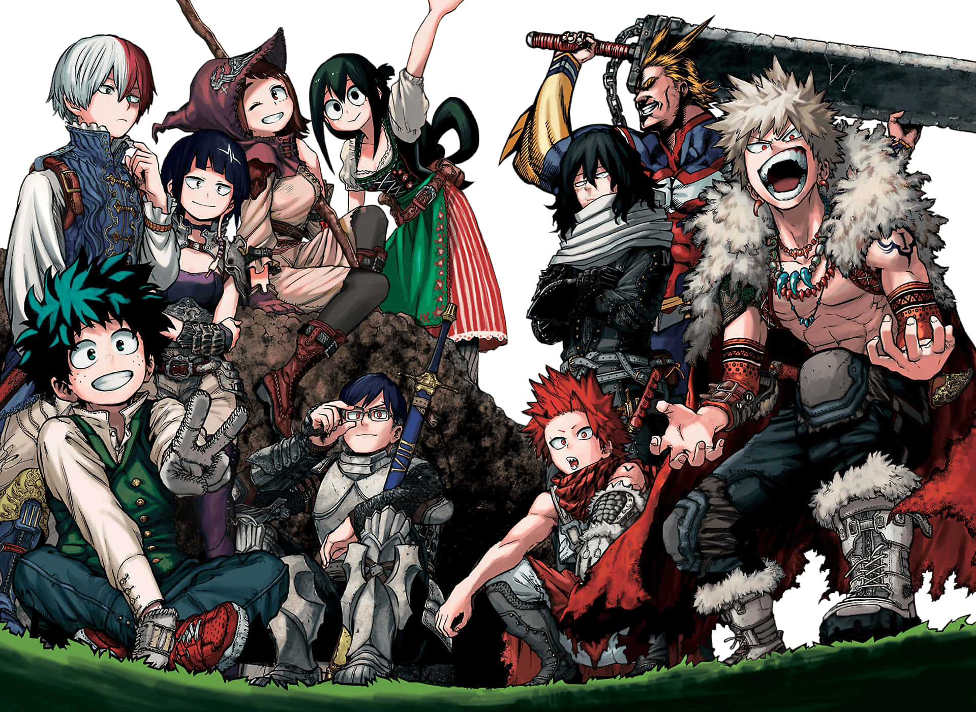 Tsuyu Asui, anime group, diverse heroes, Full HD Desktop Wallpaper
