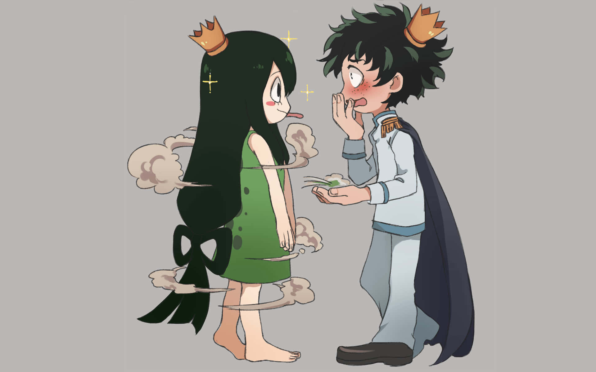 Tsuyu Asui, tiny crowns, plate, Full HD Desktop Wallpaper