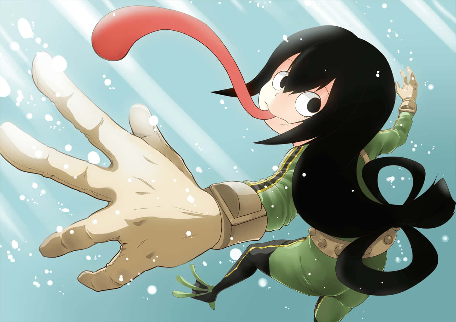 Tsuyu Asui, black hair, red tail, HD Desktop Wallpaper