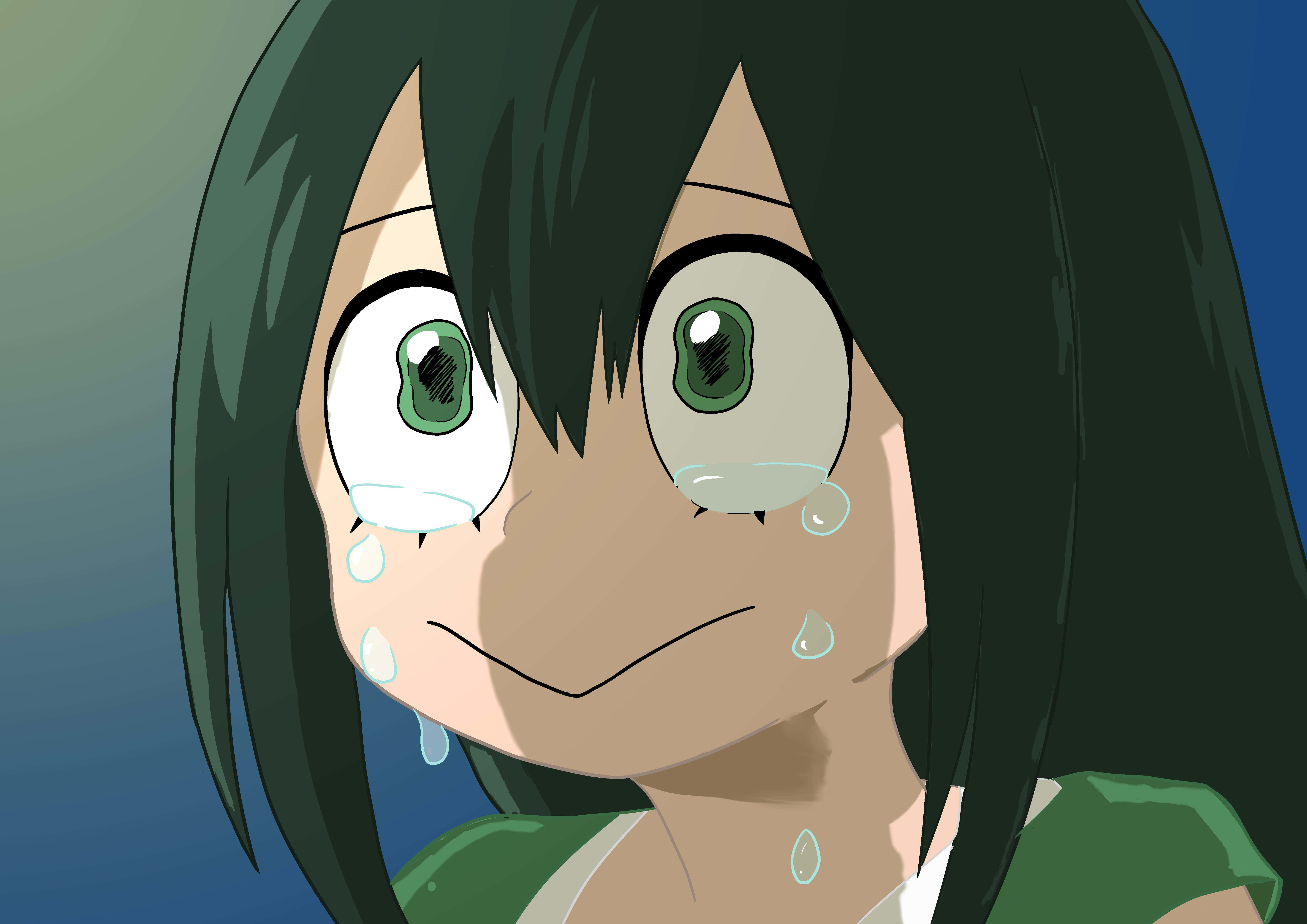 Tsuyu Asui, green eyes, dark hair, 5K Desktop Wallpaper