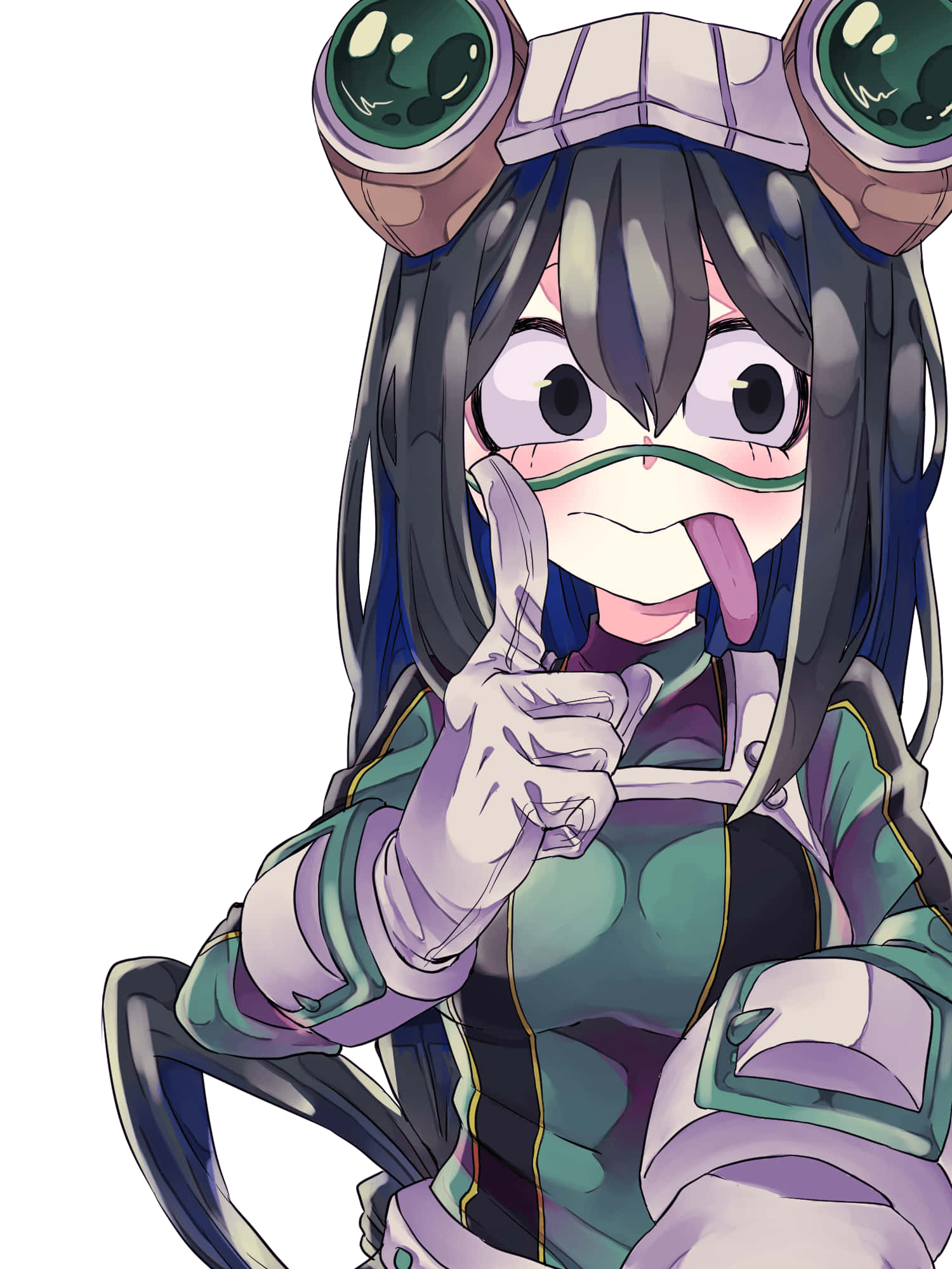 Tsuyu Asui, dark hair, goggles, Full HD Phone Wallpaper