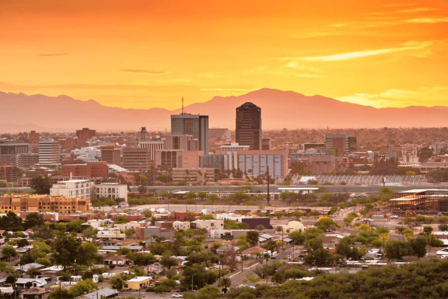 Tucson, bright orange, sunset, SD Desktop Wallpaper