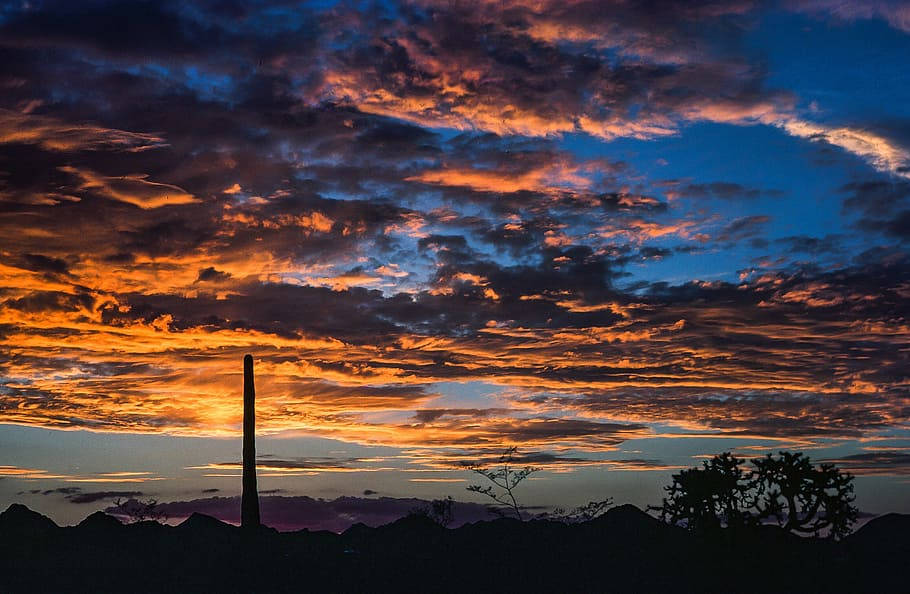 Tucson, Sunset, firey orange, SD Desktop Wallpaper