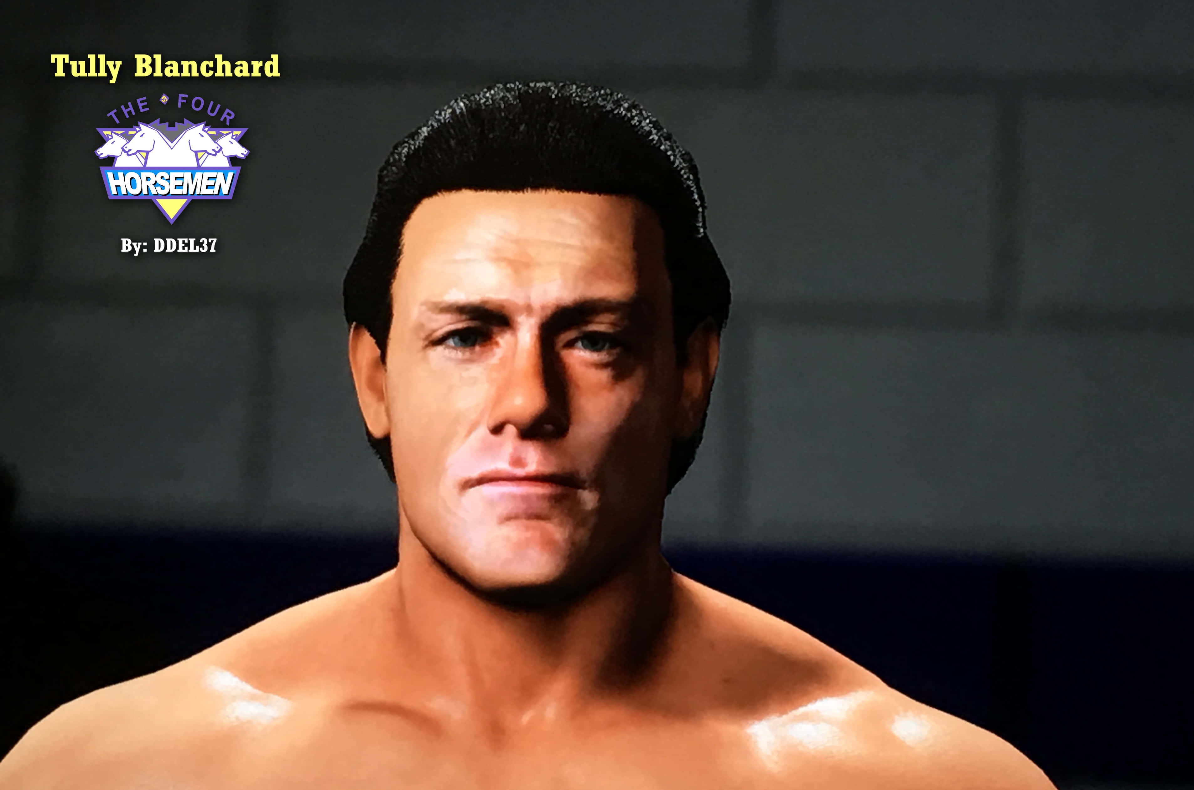 Tully Blanchard, shirtless, slicked-back hair, 2K Desktop Wallpaper
