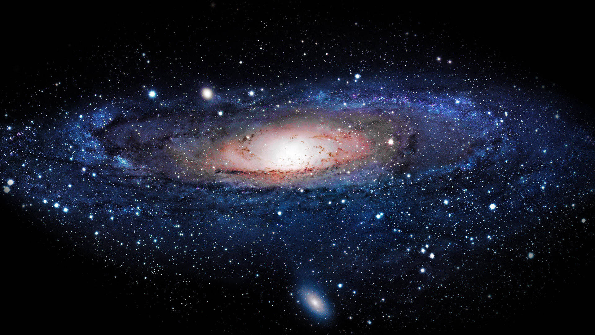 Galaxy Of Stars, spiral galaxy, blue and orange hues, Full HD Desktop Wallpaper