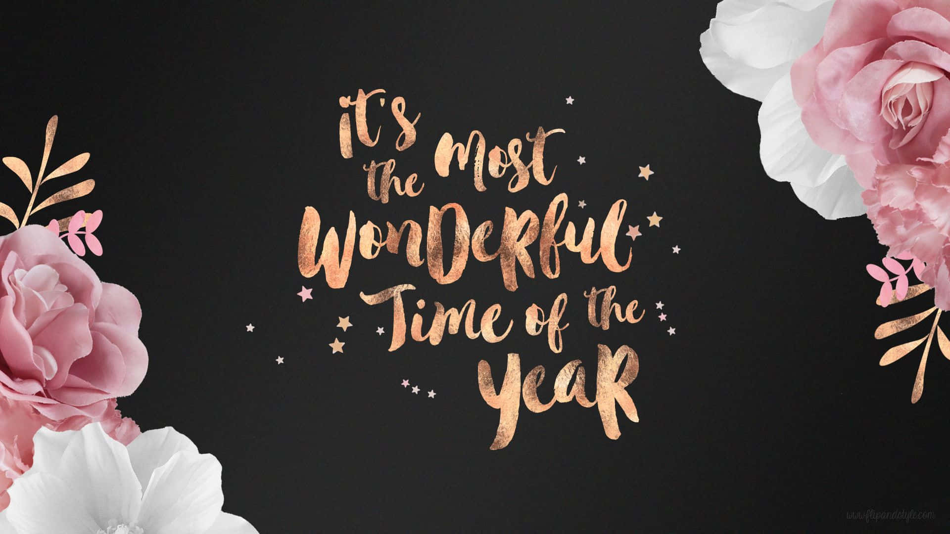 Tumblr Laptop, Christmas Quotes, golden cursive text, Full HD Desktop Wallpaper