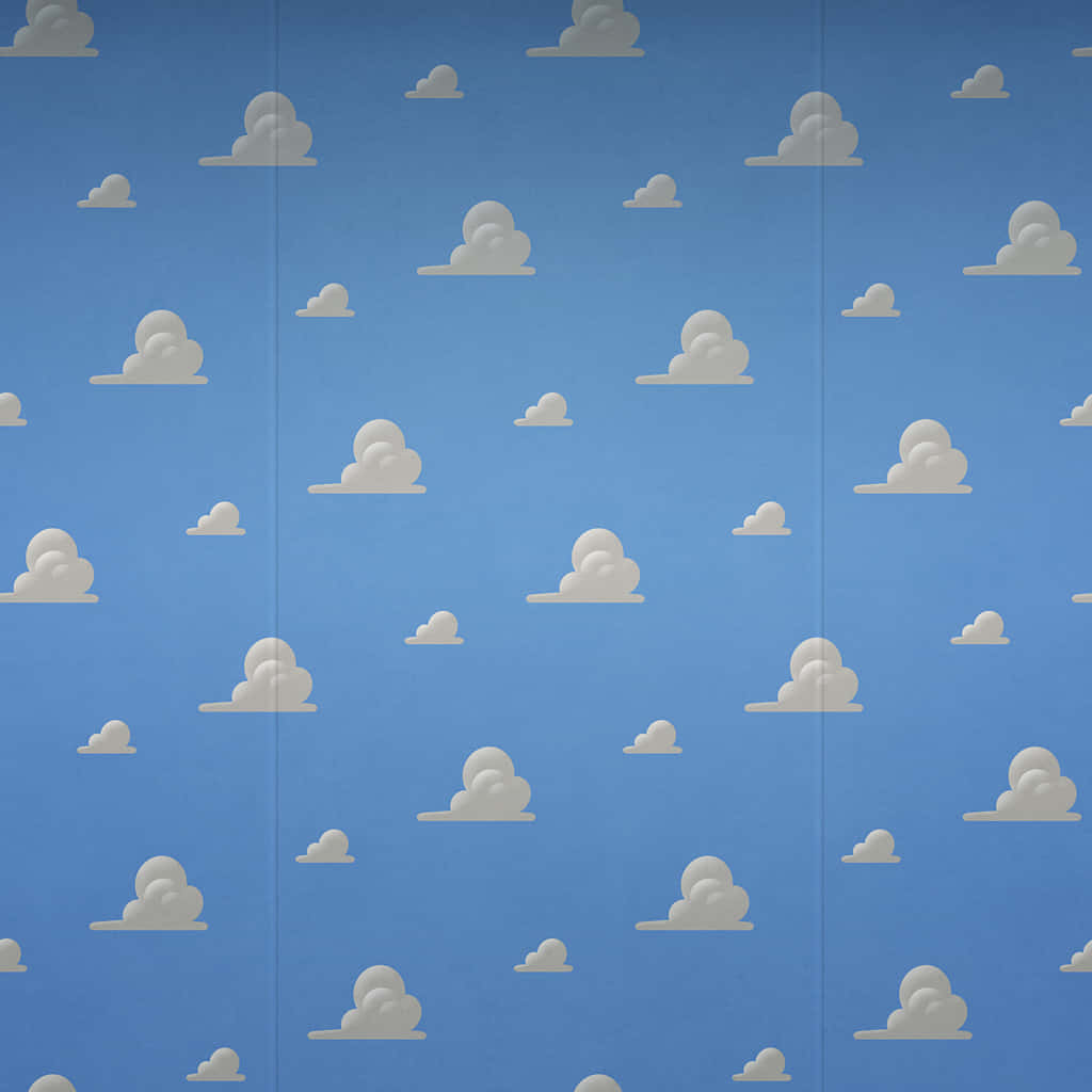 iPad, gradient blue sky, stylized white clouds, SD Desktop Wallpaper