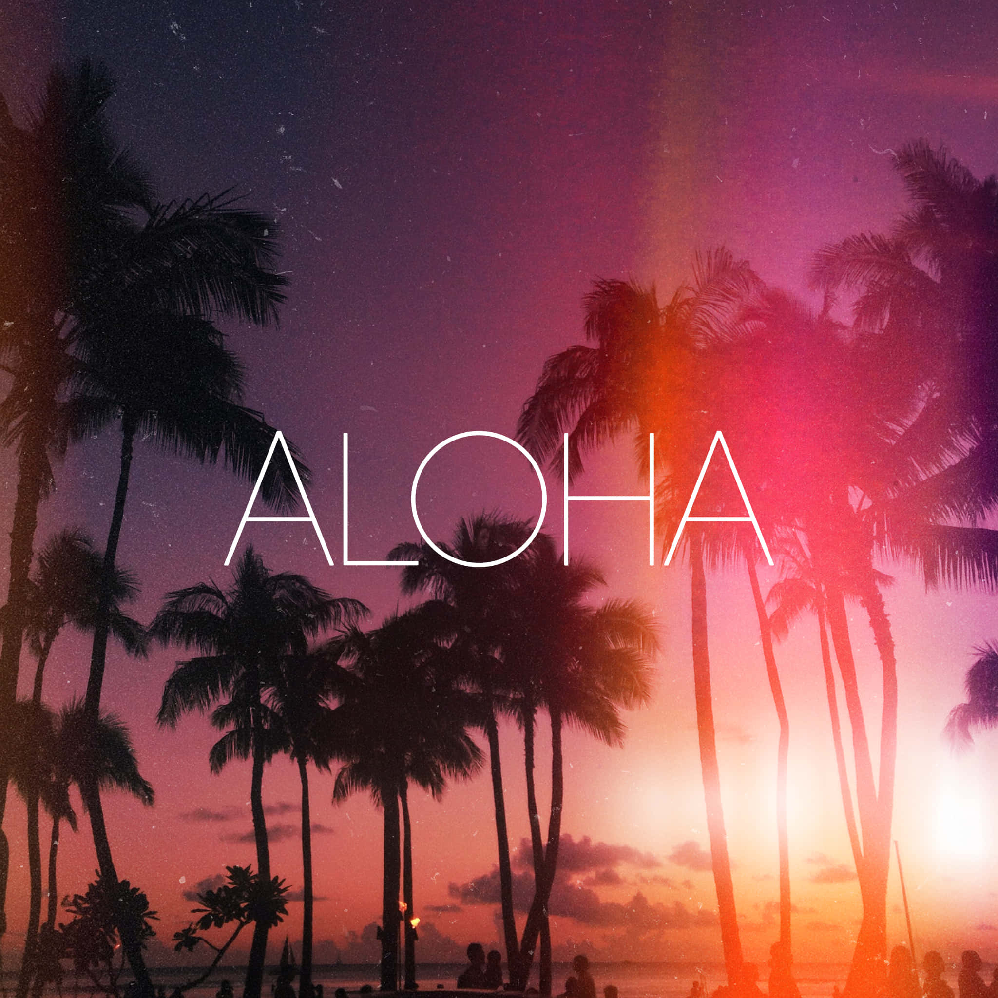 Tumblr iPad, palm trees, vibrant sunset sky, Full HD Desktop Wallpaper