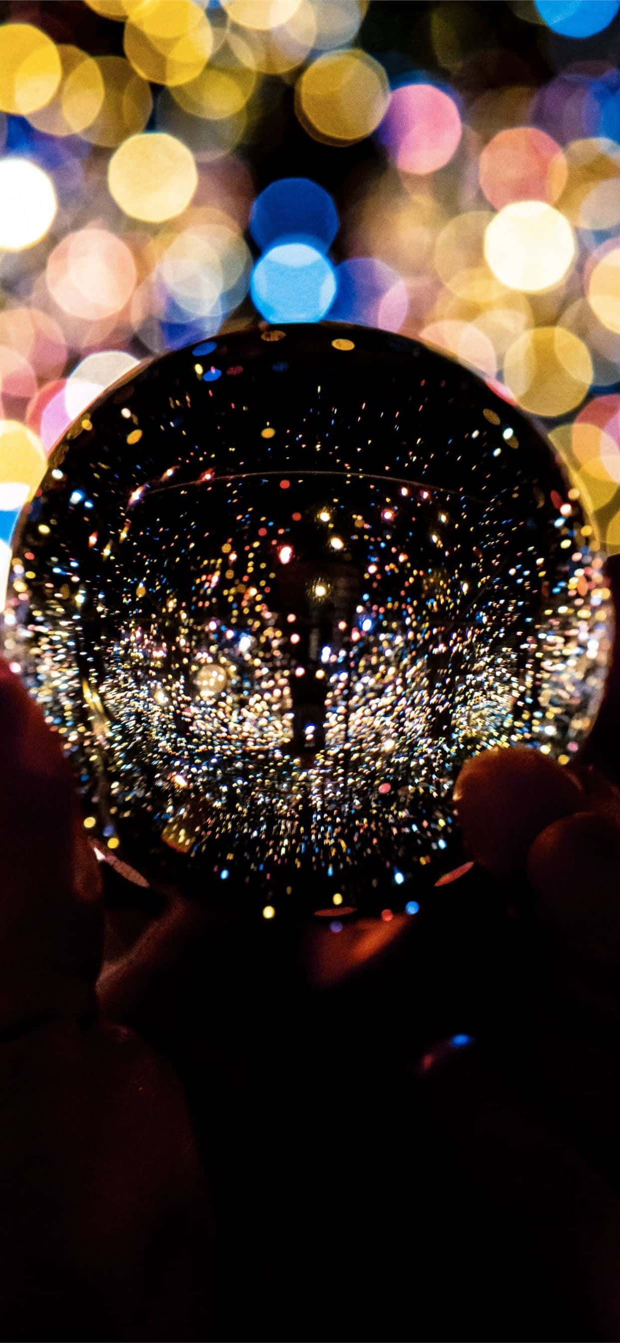 Tumblr iPhone, Glowing Glass Marble, bokeh lights, 2K Phone Wallpaper
