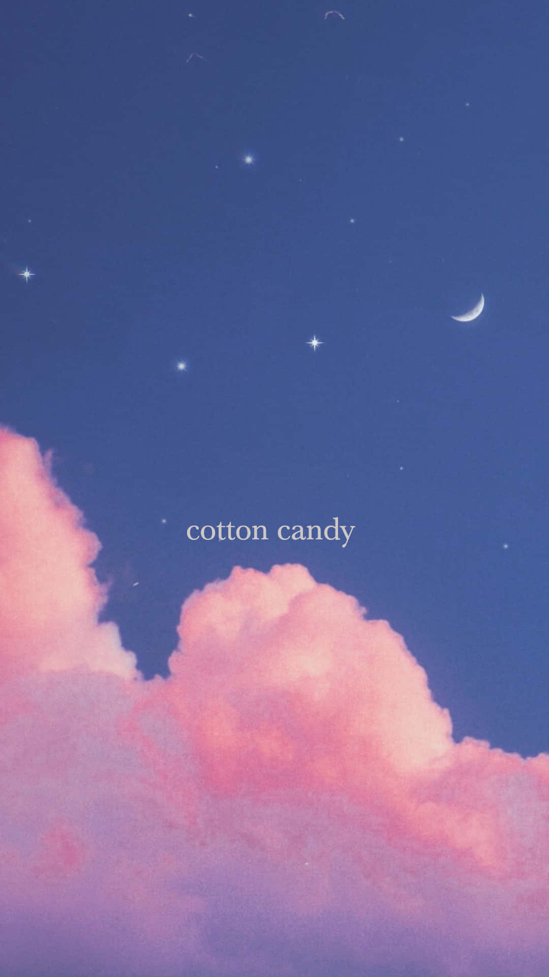 soft pink clouds, deep blue night sky, stars, Full HD Phone Wallpaper