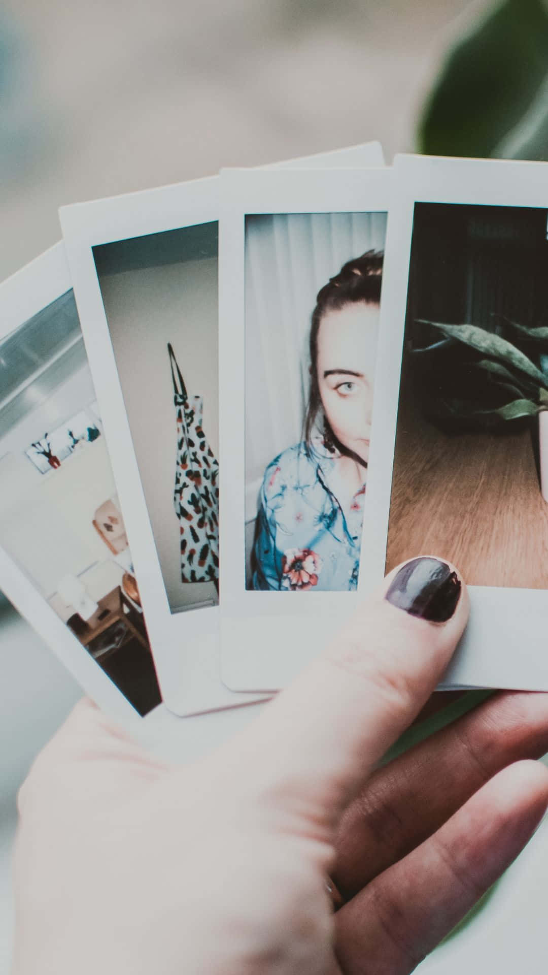 Polaroid photos, person, dress, Full HD Phone Wallpaper