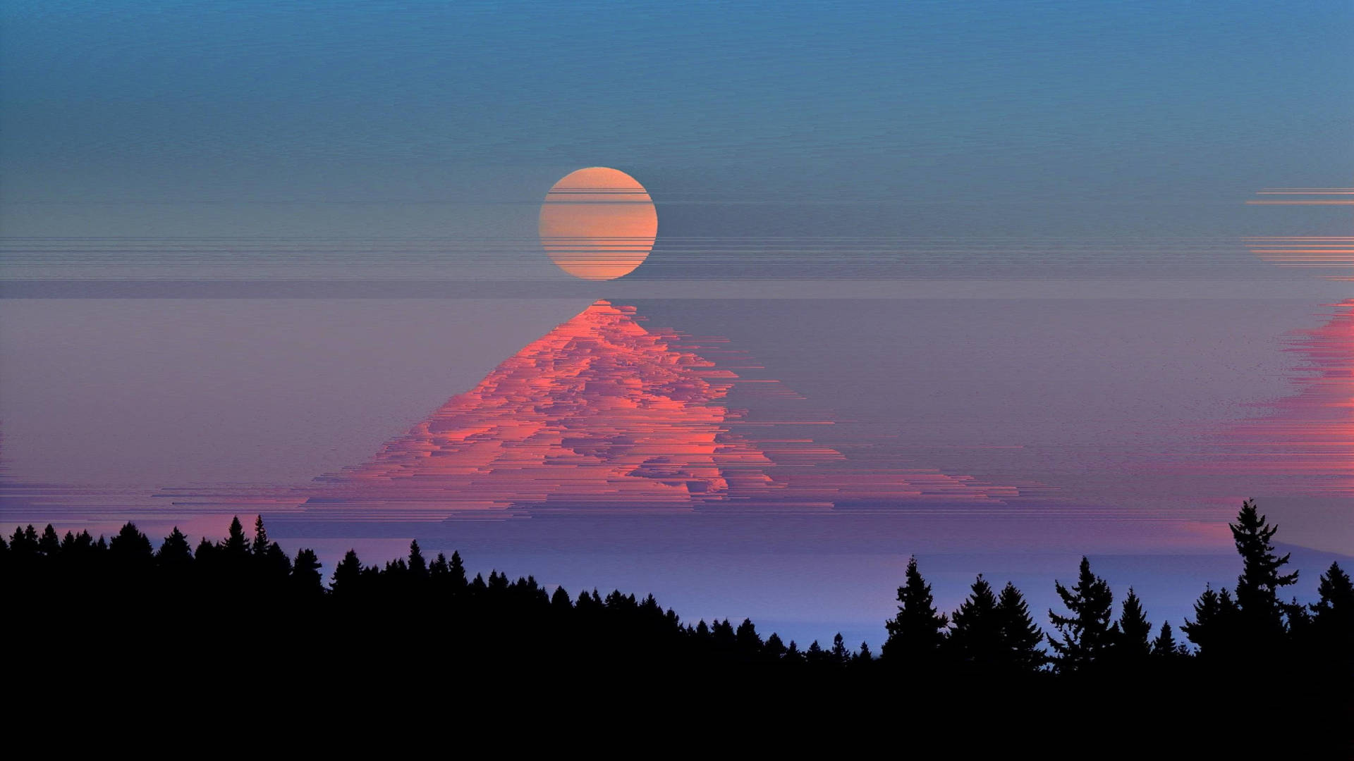Tumblr Aesthetic, sunset, glowing orb, Full HD Desktop Wallpaper