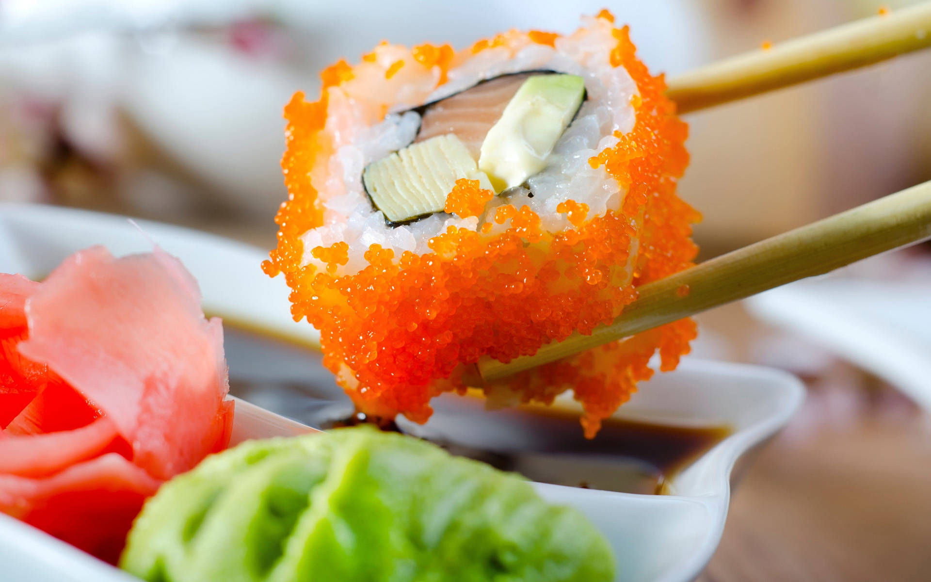 tuna sushi, sashimi, wasabi, Full HD Desktop Wallpaper