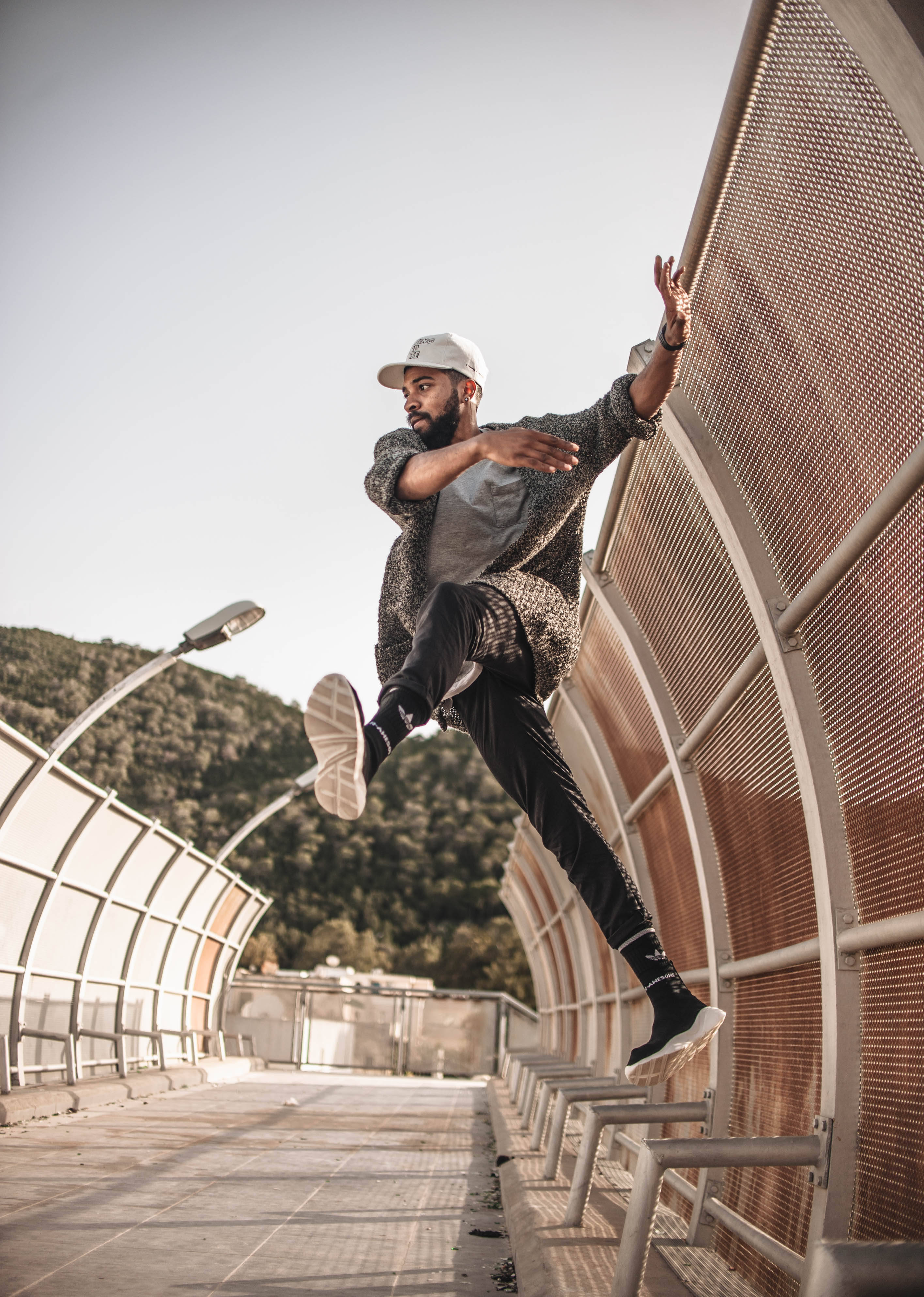 dancer, bridge, Tunisia, 4K Phone Wallpaper
