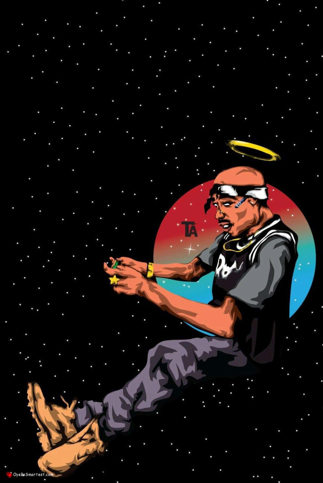 Tupac, iPhone, halo, HD Phone Wallpaper