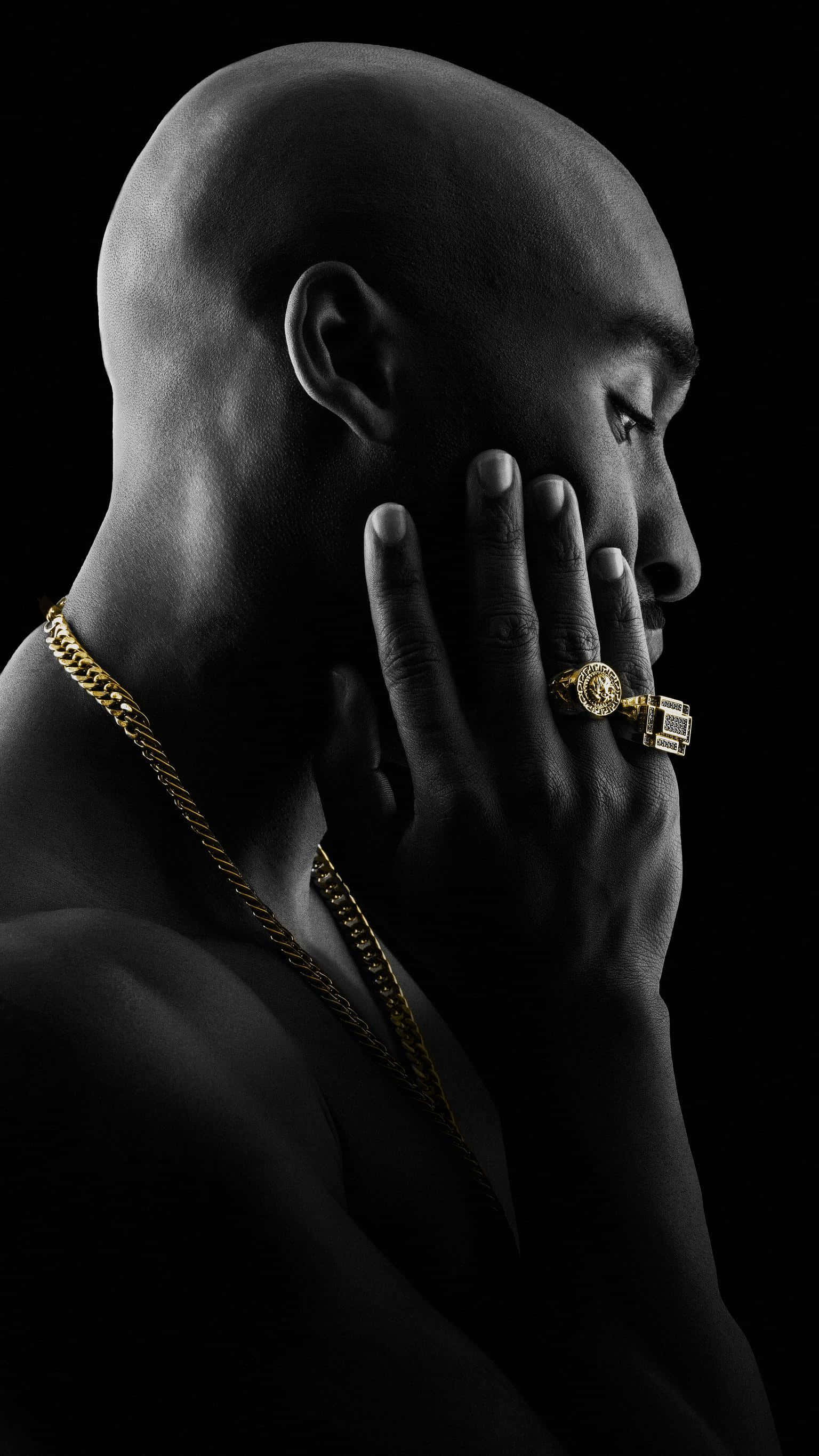Tupac, iPhone, gold chain, 2K Phone Wallpaper