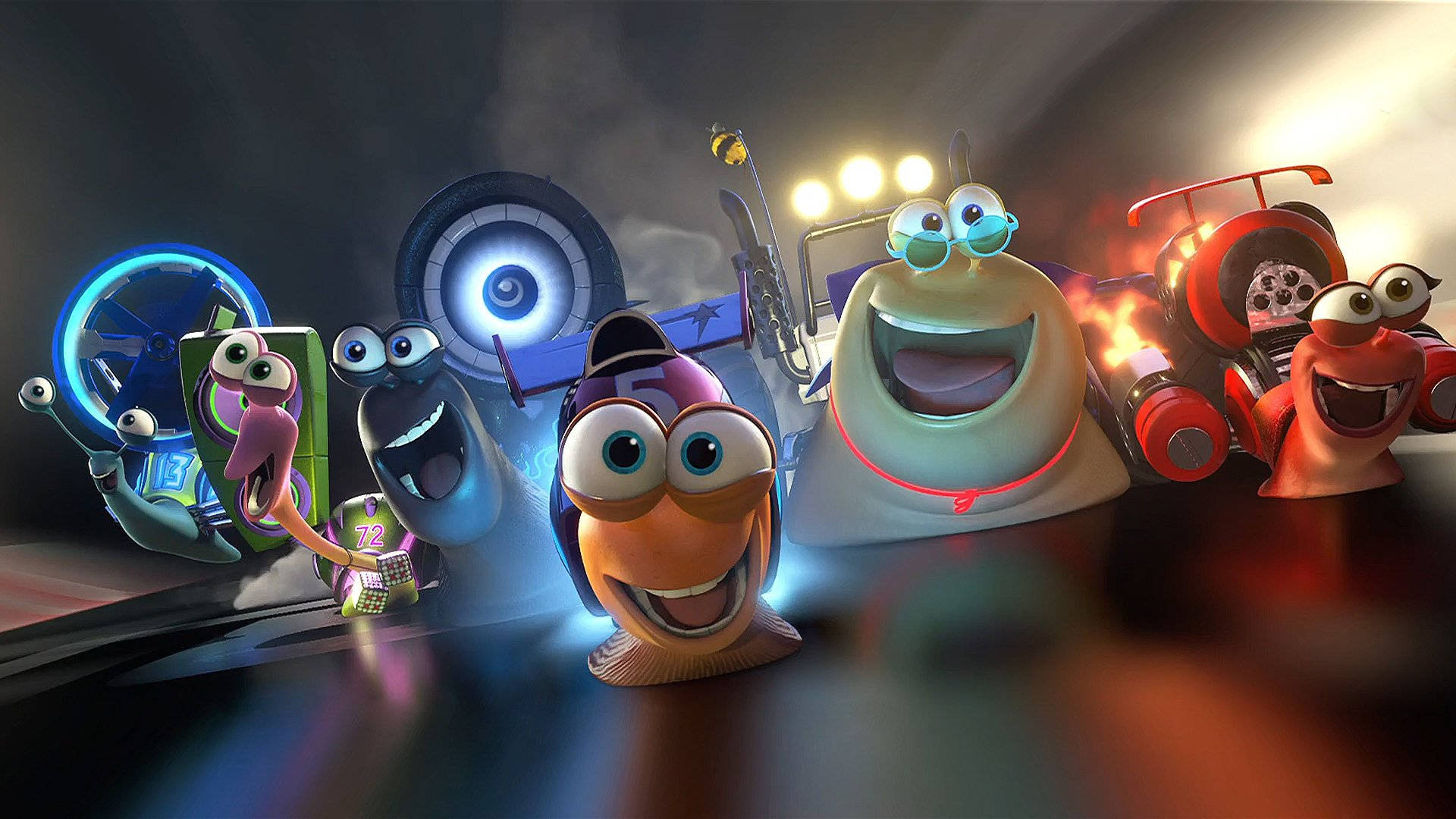 Turbo, snail racers, big eyes, Full HD Desktop Wallpaper