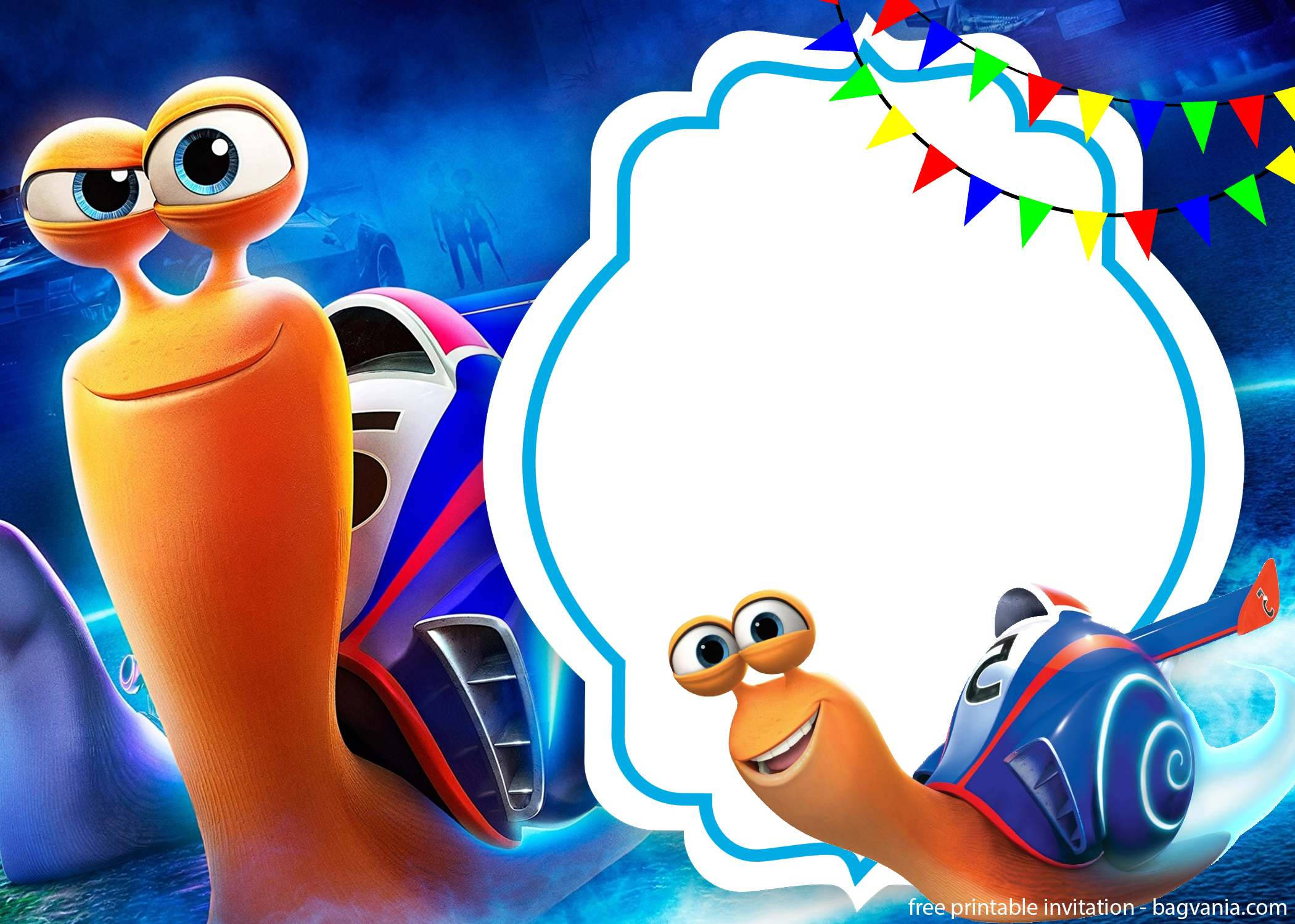 Turbo, blue backdrop, cartoon snails, Full HD Desktop Wallpaper