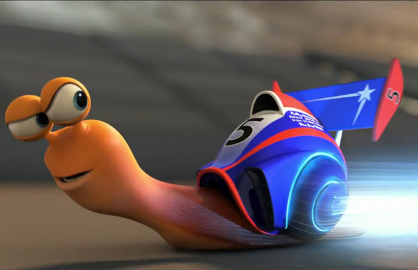 Turbo, snail, blue red and white futuristic shell, HD Desktop Wallpaper
