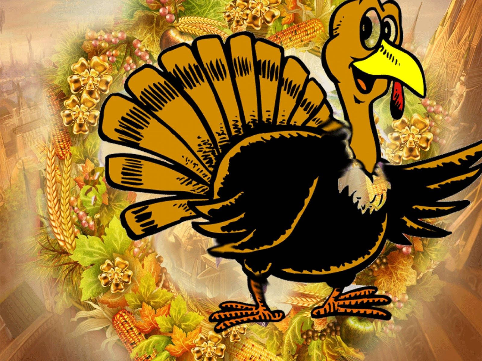 turkey, Happy Thanksgiving, cartoon turkey, HD Desktop Wallpaper